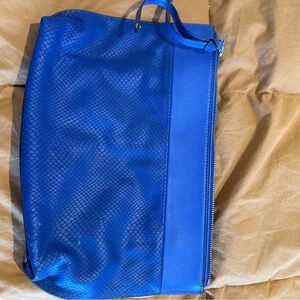 Banana Republic Royal Blue Leather-Trim Zip Tote